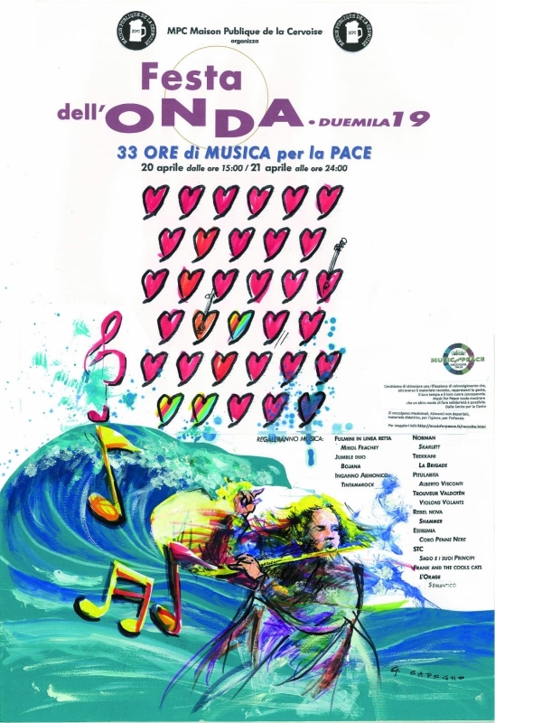 Festa dell'Onda 2019 - 33 ore di Musica per la Pace - MPC - Aosta